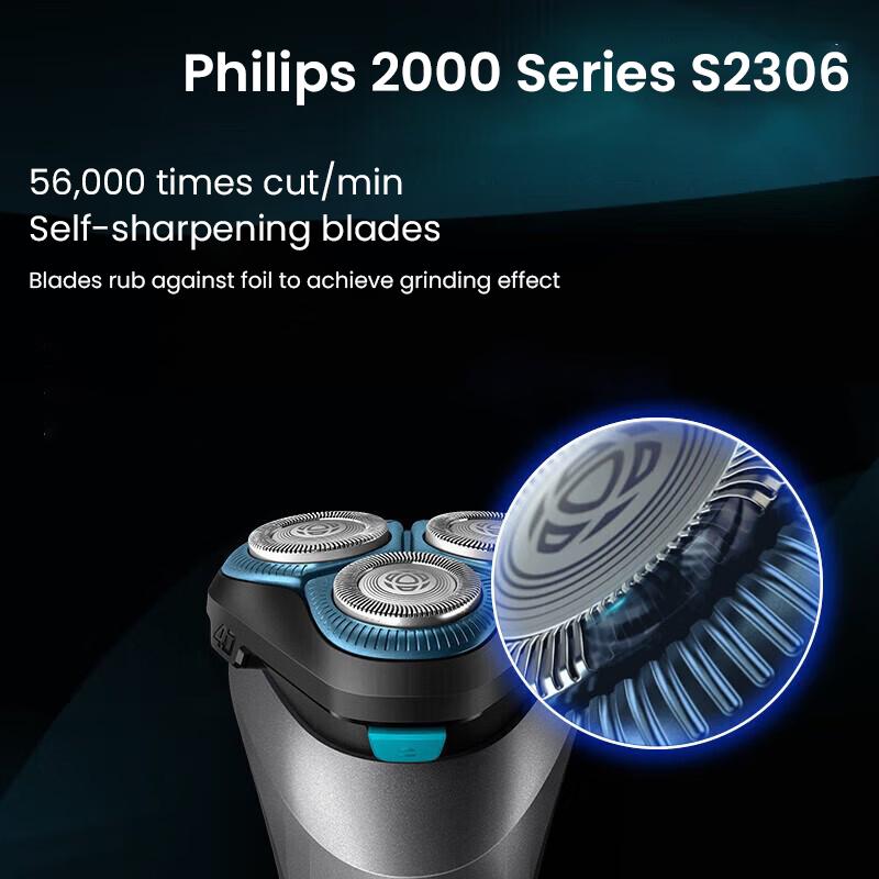 Philips S2306 Electric Shaver Philips Shaver New 2 Series Upgraded Small Whirlwind Ultra Clean Shaving Blade IPX7 Waterproof