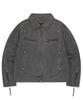 Mahagrid Overdyed Biker Jacket Charcoal(Mg2Esmj241A)