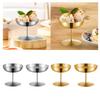 Stainless Steel Ice Cream Cup Portable Multipurpose Sundae Bowl Snack Candy Cup for Restaurant Birthday Party Picnic Pub Kitchen