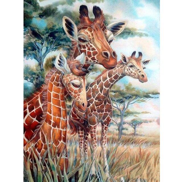 5D DIY Diamond Painting Giraffe Full Square/Round Drill Rhinestone Handcraft Kits Diamond Embroidery Animals Home Decoration