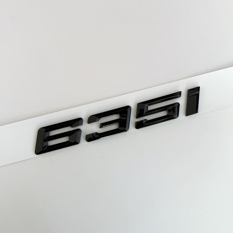 New Font Numbers Letters 630i 635i 640i 645i 650i Top ABS Emblem for BMW 6 Series Car Trunk Nameplate Logo Sticker Black Chrome