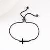 Pearl Chain Cross Stainless Steel Bracelet - European & American Style, Simple Lucky Cross Design.