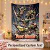 Custom Personalized Tapestry,Teenage Mutant Ninja Turtles Print Custom Name Text Wall Art Hanging for Bedroom