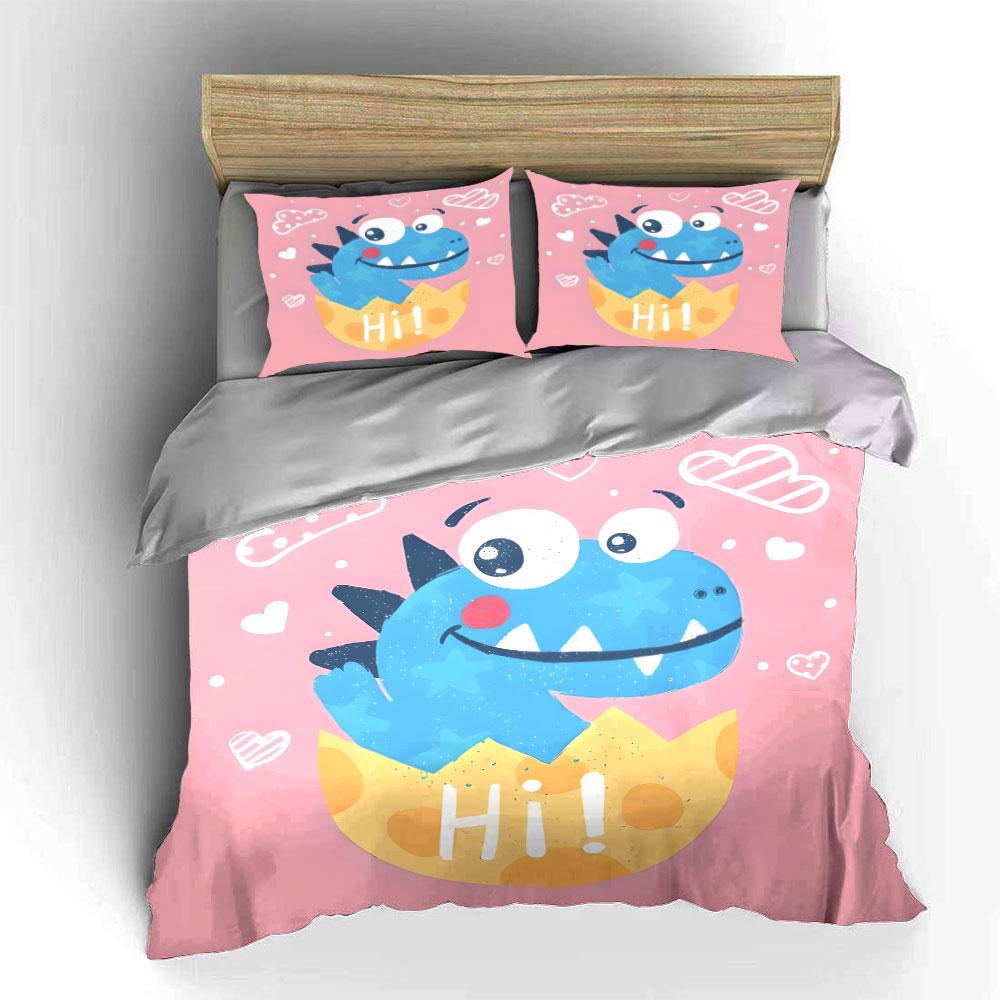 "Playful Dinosaur Kids Decor Set" Exquisite three-piece bedding set gift for kids and adults