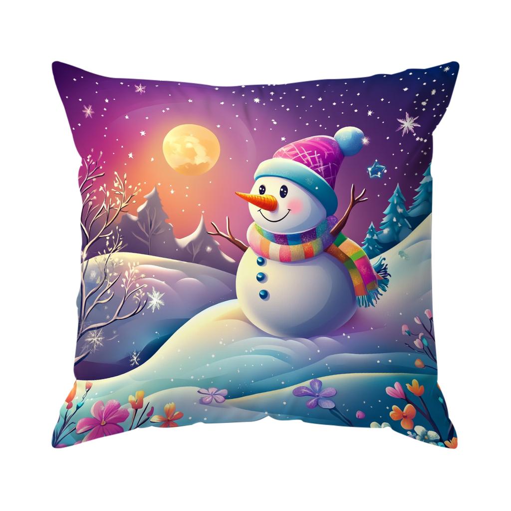 Weihnachts niedlicher Schneemann Kissenbezug Schlafzimmer Sofa Kissenbezug 100% Polyester Wohnzimmer Kissen Kissenbezug Heimdekoration