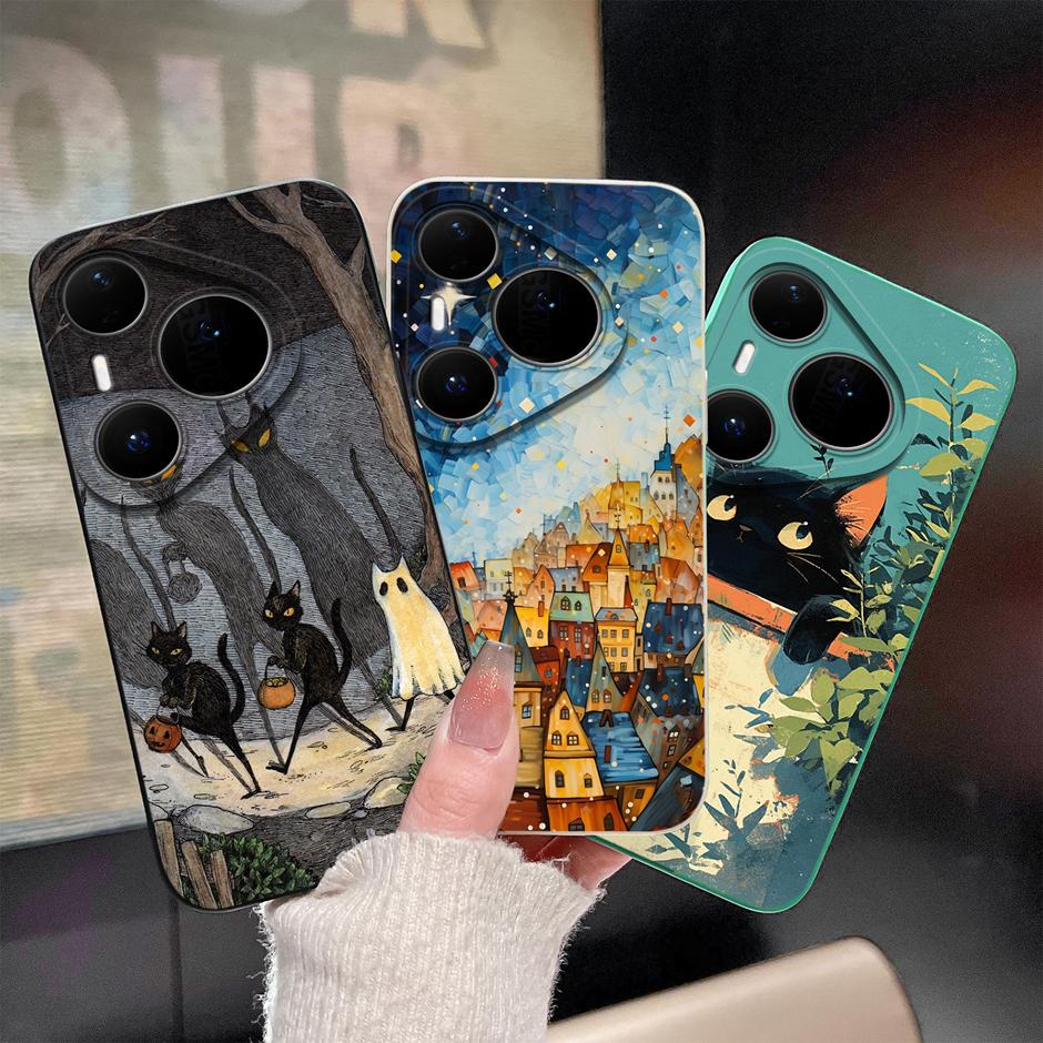 Case For Huawei Pura 80 Pro Plus Ultra Cartoon Heart Soft Silicone Shockproof Bumper Cover For HuaweiPura80ProPlus 80Ultra Funda