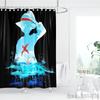 Shower Curtain One Piece Luffy Straw Hat Anime Waterproof Fabric Bathroom Curtain With Hooks, Cartoon Bath Curtain For Home Deco
