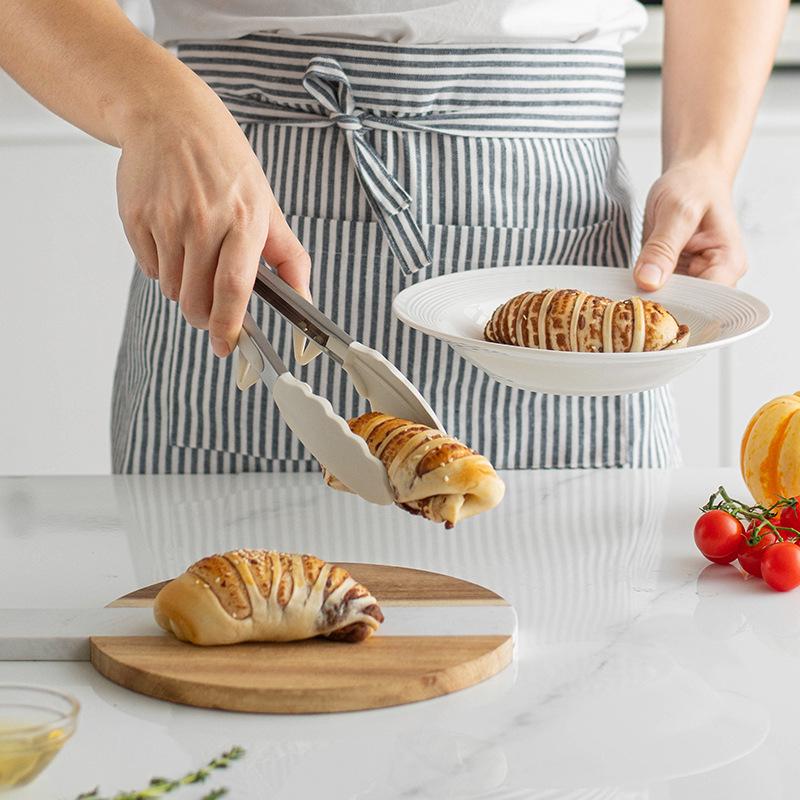 9-Inch High-Temperature Resistant Non-Slip Tongs with Stand for Cooking, Steak, & Barbecue