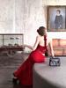 2026 Summer Stylish Waist-Cinched Mesh Halter Neck Long Dress for Women