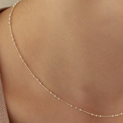 Lewe [6mm+10mm Pearl Earrings Free] Shining Cutting Ball Necklace