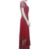 Women Summer Dress Mesh Dot Pattern V Neck Chiffon Slim Large Hem