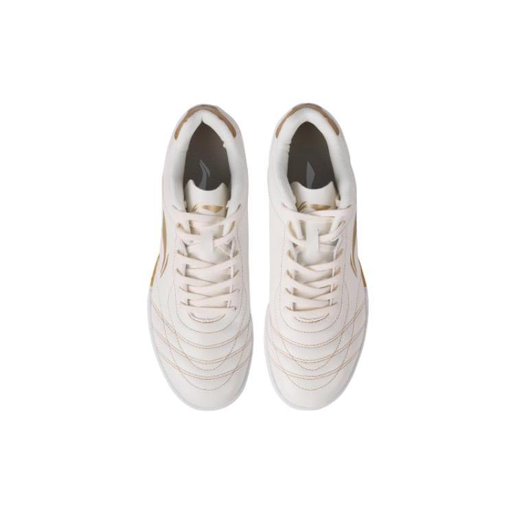 Li Ning TF Turf Artificial Turf, Natural Grass Soccer Shoes Men's White Gold YSTT039-2