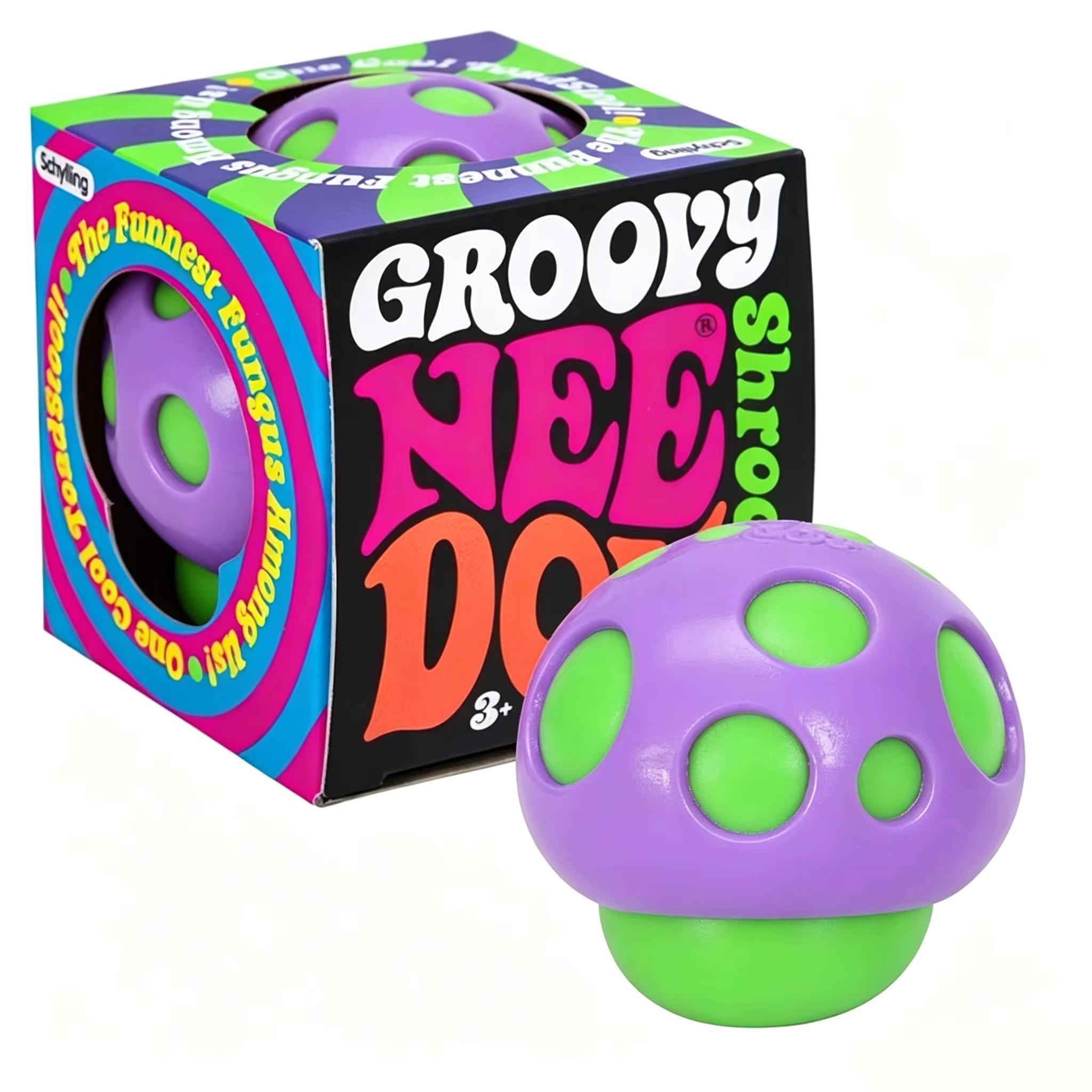 Needoh Groovy Paddenstoel Squishy Fidget Speelgoed Retro Paddenstoel Zachte Stressbal Niet-giftig Angstverlichting Kalmeren Bureau Begeleidingsspeelgoed