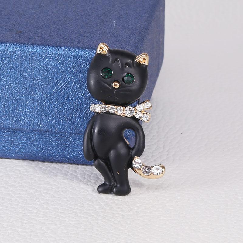 

Брошь в виде животного для повседневного блейзера, кардигана, свитера, универсального украшения для корсажа, фиксирующей булавки, устойчивой к свету чёрный