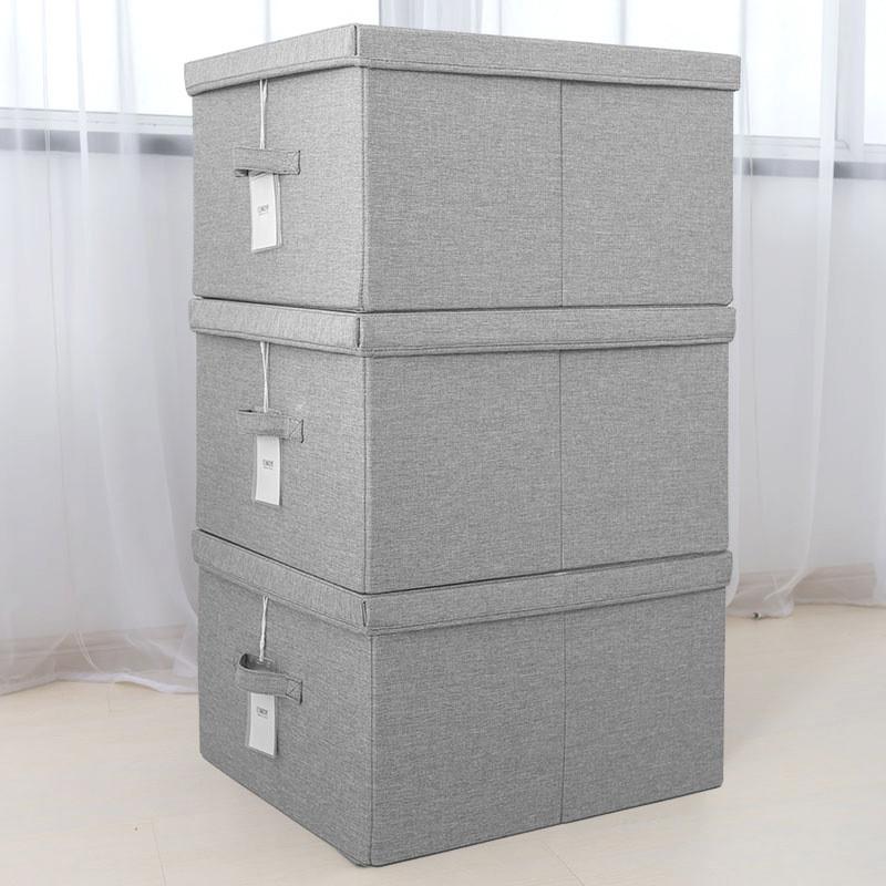 Modern Fabric Storage Box With Lid For Clothes And Organizing In Dorm Rooms