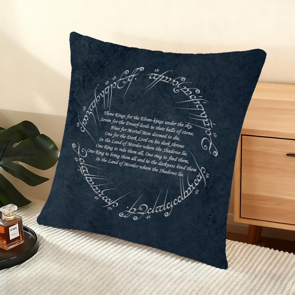 The L-Lord Of The R-Rings Cushion Cover Soft Short Plush Pillow Cover Smooth Cozy Texture Aesthetic Cushion Case Home Decor