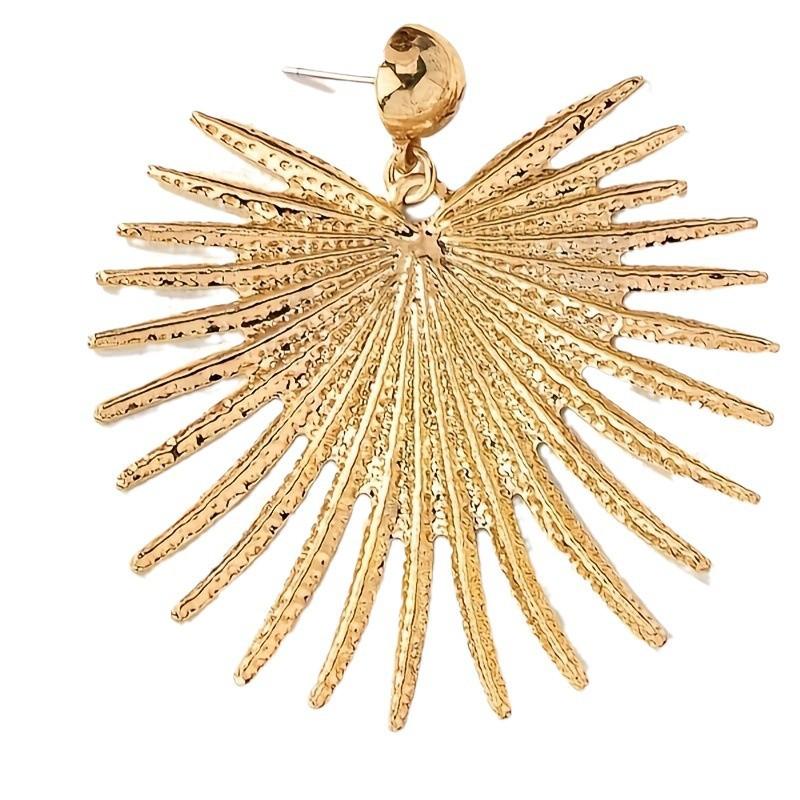 Stylish retro simple geometric laser temperament exaggerated neutral style earrings, fashionable and versatile