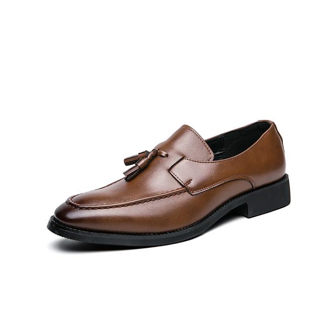 

Элегантная обувь, мужские классические классические лоферы, мужская брендовая обувь Moda Italiana, кожаные туфли с кисточками, деловые оксфорды, большие размеры 38–48 43 коричневый