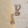 1 Pair Fashion Round Dangle Earrings for Women Zirconia Earring Jewelry Wedding Party Accessories