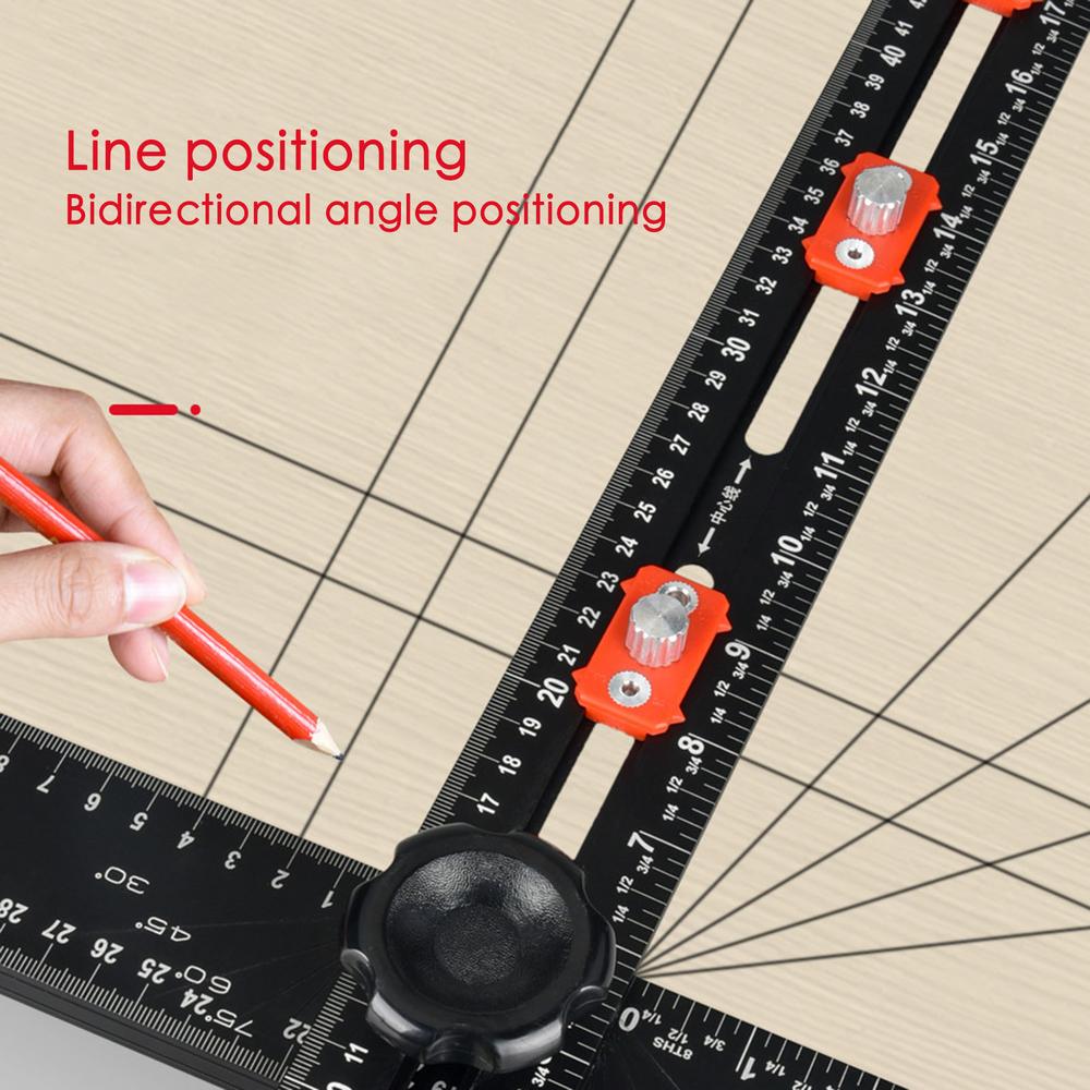 T Square Adjustable 2 In 1 Precision Measuring Tools Drilling Positioning Jig Drafting Square For Carpentry Cabinet Drawer