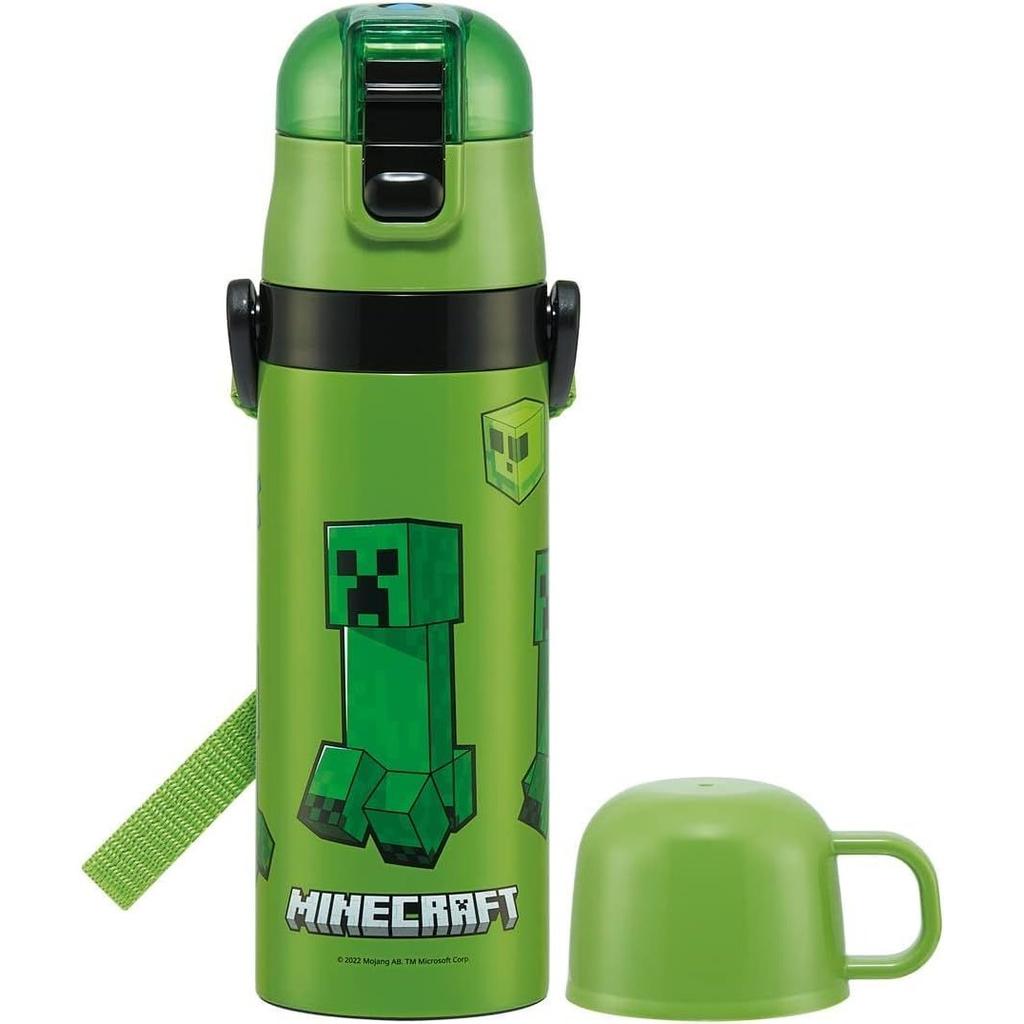 Skater Water Bottle Children 2WAY Direct Drinking 470ml Cup 430ml Minecraft Boys Stainless Steel Thermal Insulation Lightweight Sports Kids Child Jug