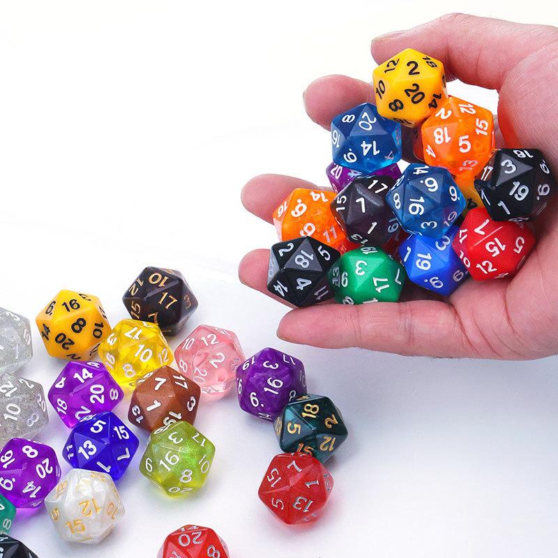 10PCS Acrylic D20 Polyhedral Dice Math Teaching Supplies Learning Resources Toys Party Favors for Kids Boys Girls