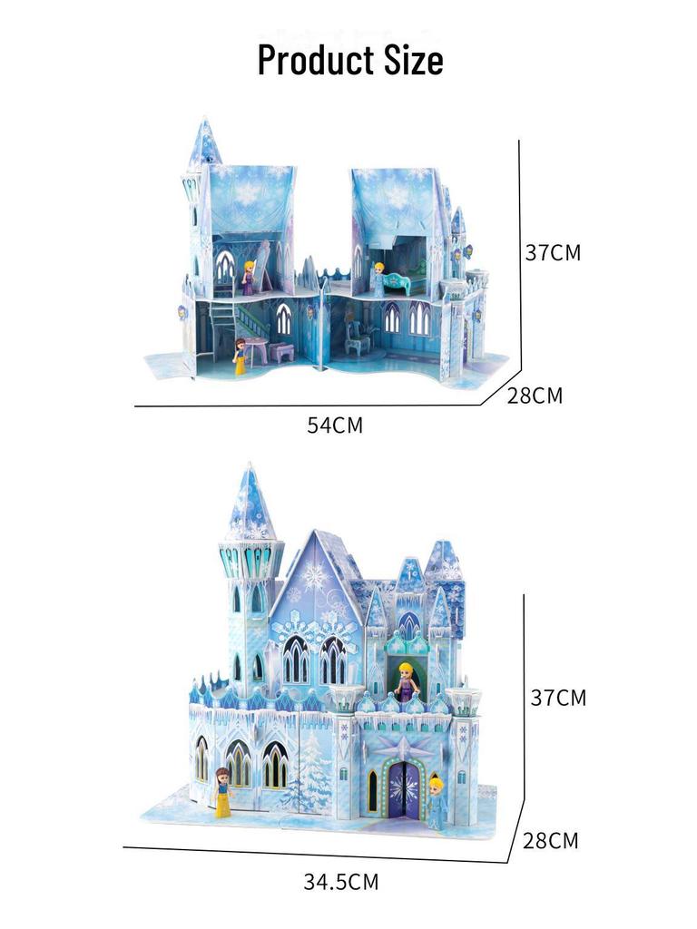 3D Ice & Snow Castle Puzzle for Kids - Creative Holiday Gift for Girls