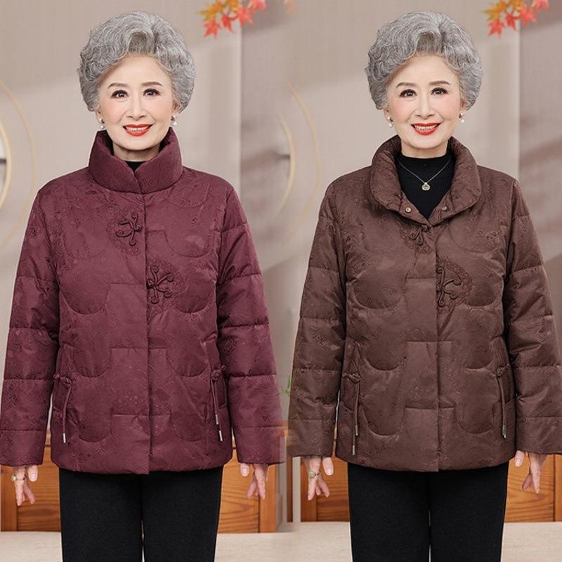 Down jacket women's winter white duck down jacket old lady winter coat clothing warm