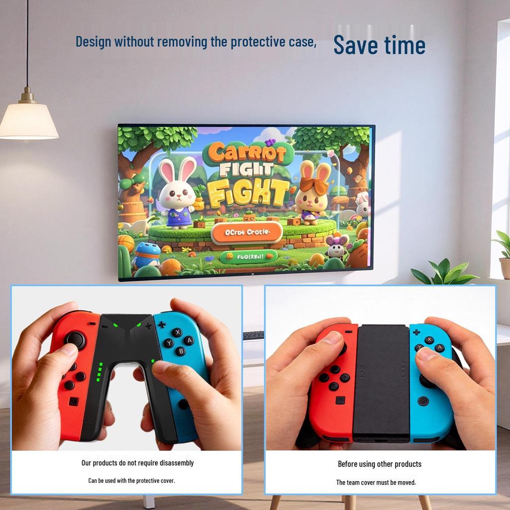 Ultra-thin NS Joy-con Charging Grip - Play & Charge Controller Holder
