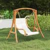 VidaXL Rocking Chair and Cushion Cream Curved Wood with Teak Finish