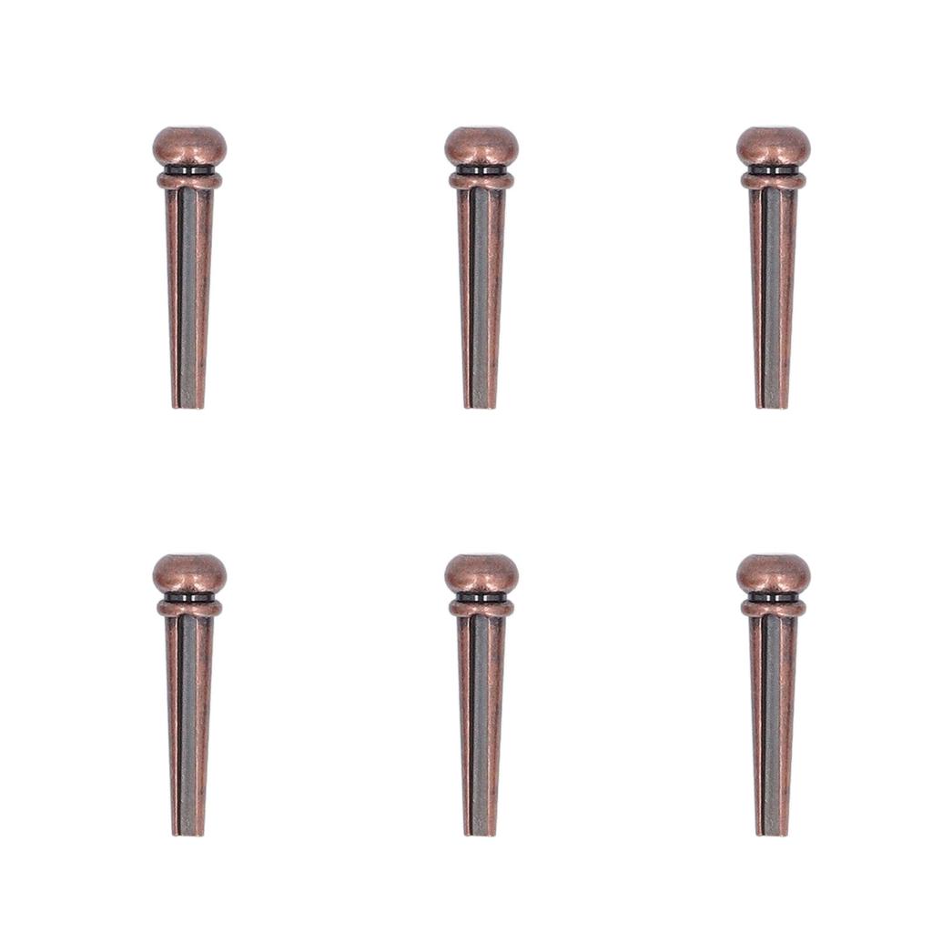 6PCS Guitar Bridge Pin Copper Acoustic Guitar Bridge Pins Peg Replacement for Repairing