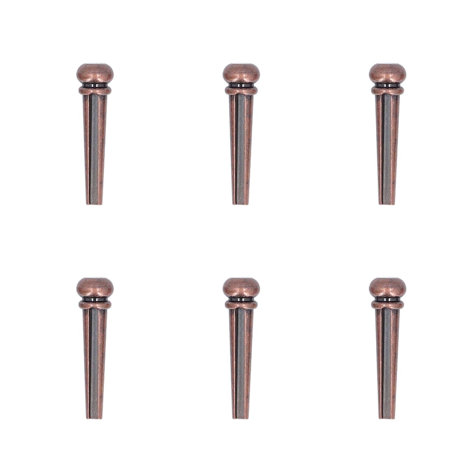 6PCS Guitar Bridge Pin Copper Acoustic Guitar Bridge Pins Peg Replacement for Repairing