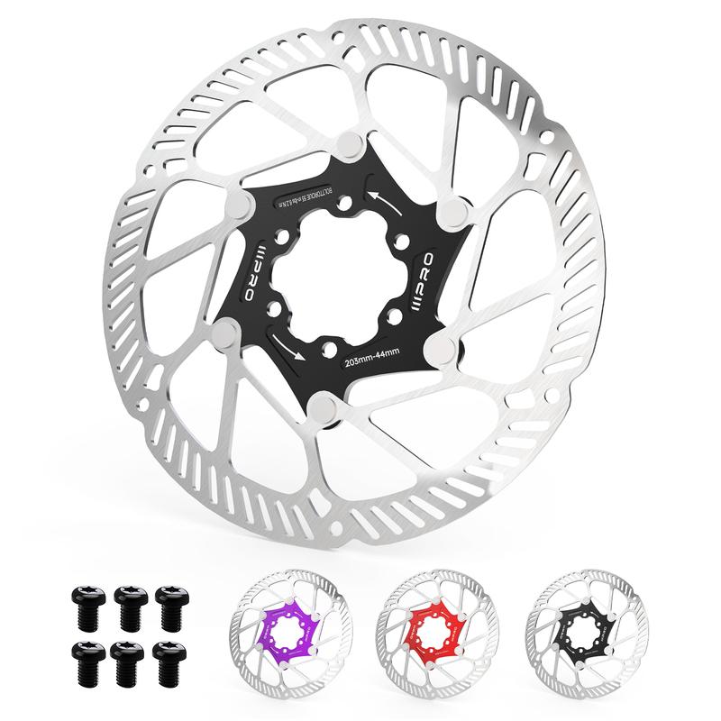 IIIPRO Tarcza Hamulcowa Rotor Rowerowy 140/160/180/203MM Tarcza Hamulcowa Roweru Szosowego Odprowadzanie Ciepła 6 Śrub Pływający Rotor Rowerowy