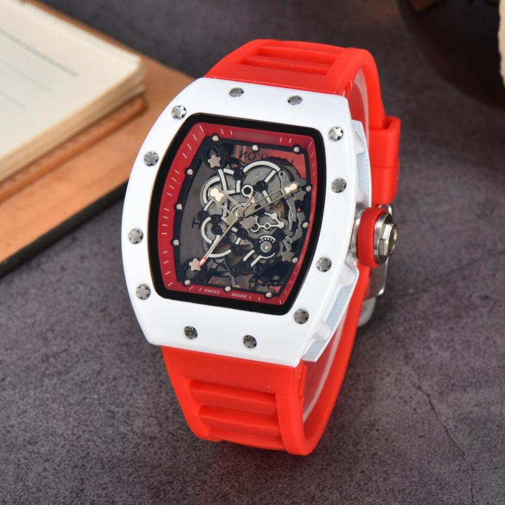 Herren Tonneau Quarz Sportuhr - Doppelseitiges Hohldesign