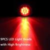 MACHSWON 2PCS 2" Round Red Side Marker Lights with Smoked Lens Universal for 12V Trailers Trucks Vans etc. IP67 Waterproof Led Clearance Marker