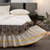 1pc Lace Bed Skirt Solid Color Mattress Cover Quilted Bedspread tagesdecke Ruffles Bed Covers with Elastic Band (No Pillowcase)