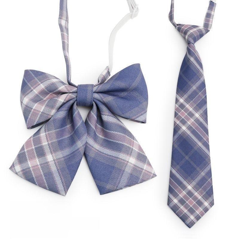Childrens School Uniform Tie With Gingham Pattern Design For Graduation Photo Shoots