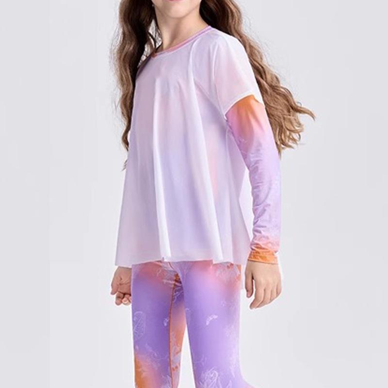 

Европейская и американская женская быстросохнущая футболка для йоги с длинным рукавом - Эластичная, приятная к коже, защита от солнца, одежда для фитнеса 130