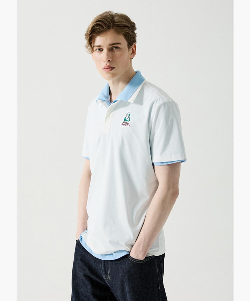 Penggwinbaimeonsingweeo Unisex T-shirt a maniche corte con colletto Peter Bogi Bianca Mr123Pts32
