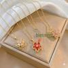 Purple Bauhinia Zirconia Flower 360° Rotatable Necklace for Women – European & American Style, New Five-Petal Design