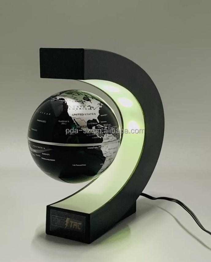 Levitating Globe Magnetic C Shape LED World Map c Shape 3 Inch for Gift Promotion Plastic