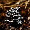 Punk Style Skull Crown Ring New Domineering Men's Ring Jewelry Punk
