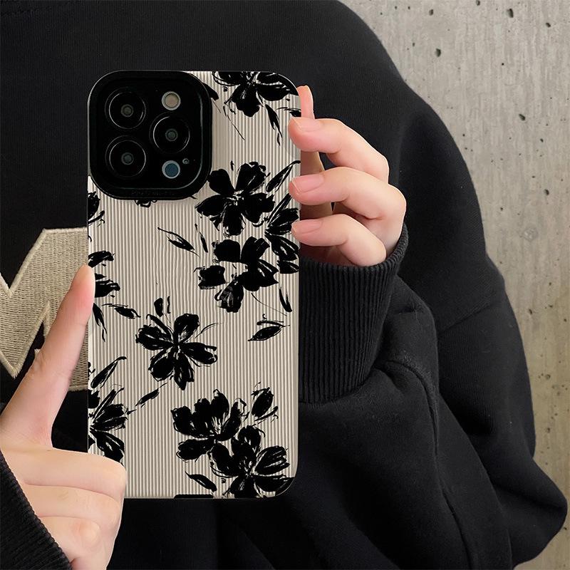 Dark Leaf Flower iPhone 14 Pro Max Case - Advanced Personalization for Apple 12/13/15