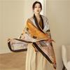 Elegant temperament ladies air-conditioning long shawl fashion colour blocking thin section holiday silk scarf scarf