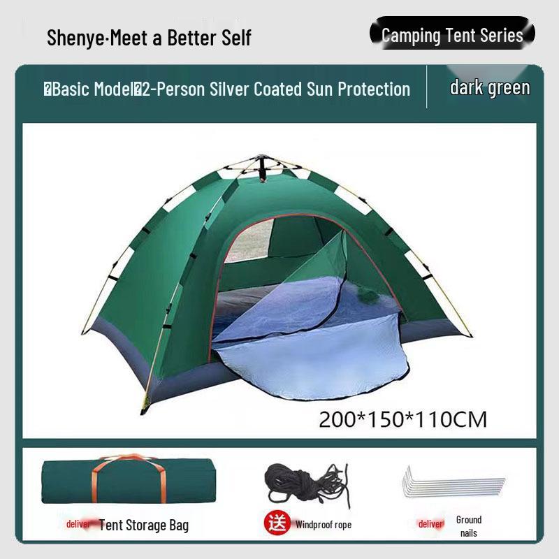 Quick-Opening Portable Double Camping Tent: Sun Protection & Rainproof