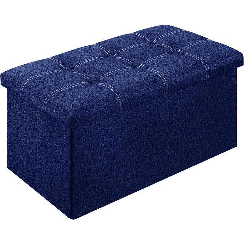Foldable Fine Linen Fabric Storage Stool: Multi-functional Seat & Shoe Changing Box.