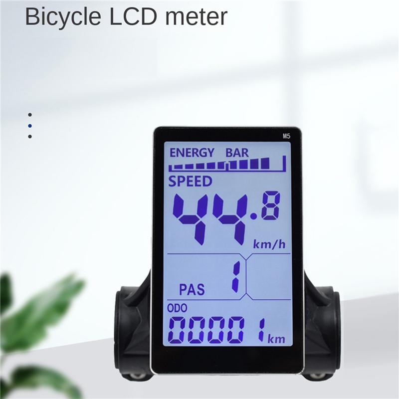 NEW-3X M5 Electric Bike LCD Display Meter 24V 36V 48V 60V E Scooter LCD Panel Screen For Mountain Electric Bike(5PIN)