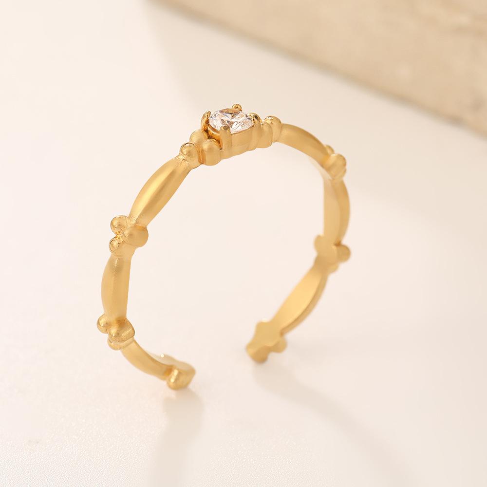 

Stainless Steel Clear Zircon Ring Women Trendy Heart Round Flower Open Rings Luxury Geometric Zircon Birthday Gift Wholesale OPEN