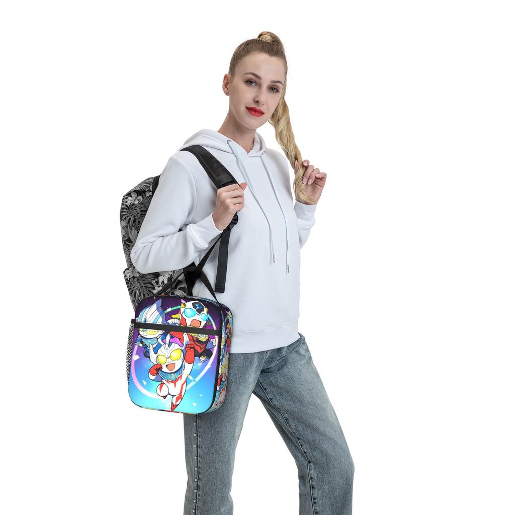 Alien Stage Anime Meal Tote For Child  Custom Lunch Box Retro School Cooler Bag Compact Heat-keeping Oxford Thermal Tote Handbags