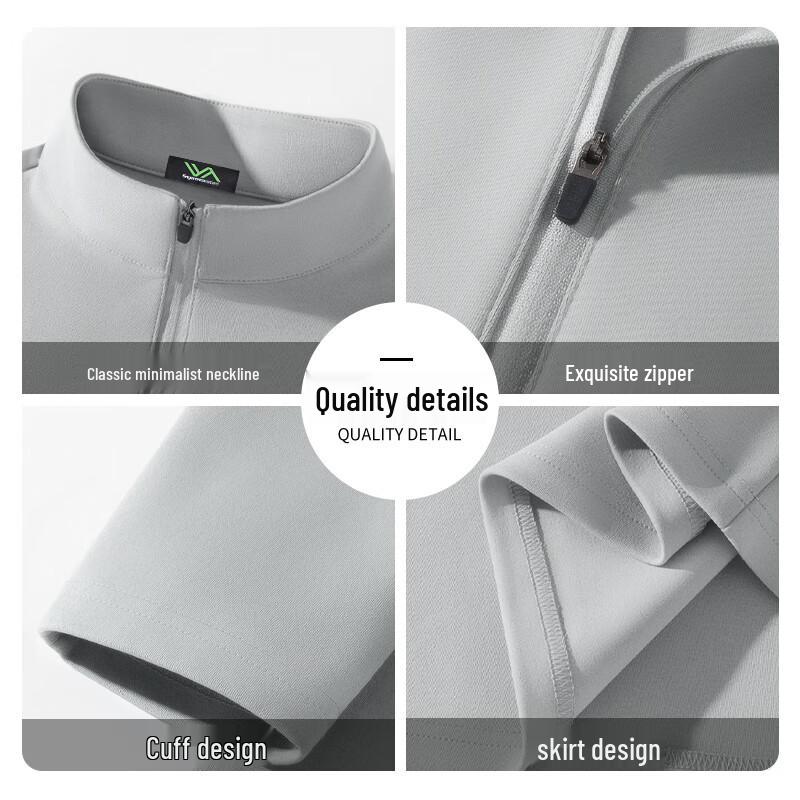 Fingercroxxit Men's Quick-Dry Half-Zip Long Sleeve T-Shirt